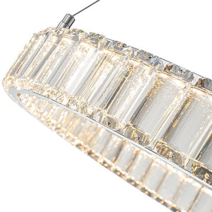 LightFixturesUSA-Modern Luxury Chrome Crystal LED Ring Chandelier-Chandelier-Chrome-
