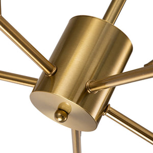 LightFixturesUSA-Modern Mid-century Brass Crystal Sputnik Chandelier-Chandelier-Brass-15-Lt