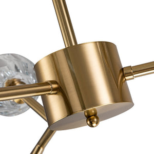LightFixturesUSA-Modern Mid-century Brass Crystal Sputnik Chandelier-Chandelier-Brass-15-Lt