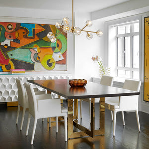 LightFixturesUSA-Modern Mid-century Brass Crystal Sputnik Chandelier-Chandelier-Brass-9-Lt