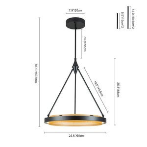 LightFixturesUSA-Modern Minimalist Dimmable LED Iron Circular Pendant Light-Chandelier-23.6in.-