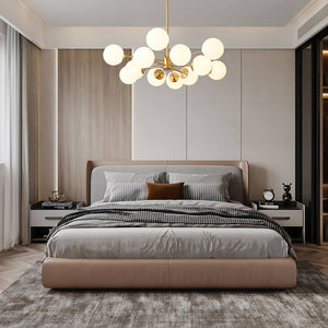 LightFixturesUSA-Opal Glass Globe Sputnik Chandelier-Chandelier--