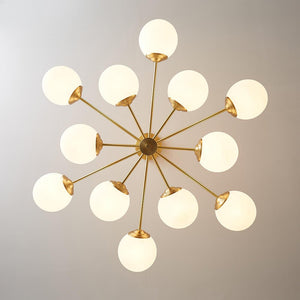 LightFixturesUSA-Opal Glass Globe Sputnik Chandelier-Chandelier--