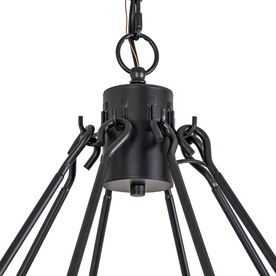 LightFixturesUSA-Oversized Vintage Black Candle Style Wagon Wheel Chandelier-Chandelier-18-Light-