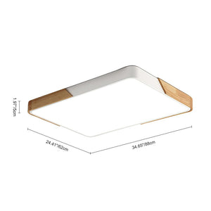 LightFixturesUSA-Rectangle LED Flush Mount Light-Ceiling Light-White-