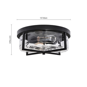 LightFixturesUSA-Round Hammered Glass Ceiling Light-Ceiling Light--