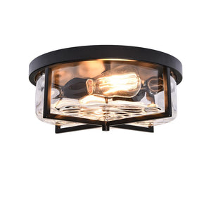 LightFixturesUSA-Round Hammered Glass Ceiling Light-Ceiling Light--