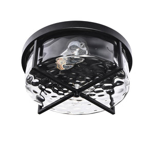 LightFixturesUSA-Round Hammered Glass Ceiling Light-Ceiling Light--