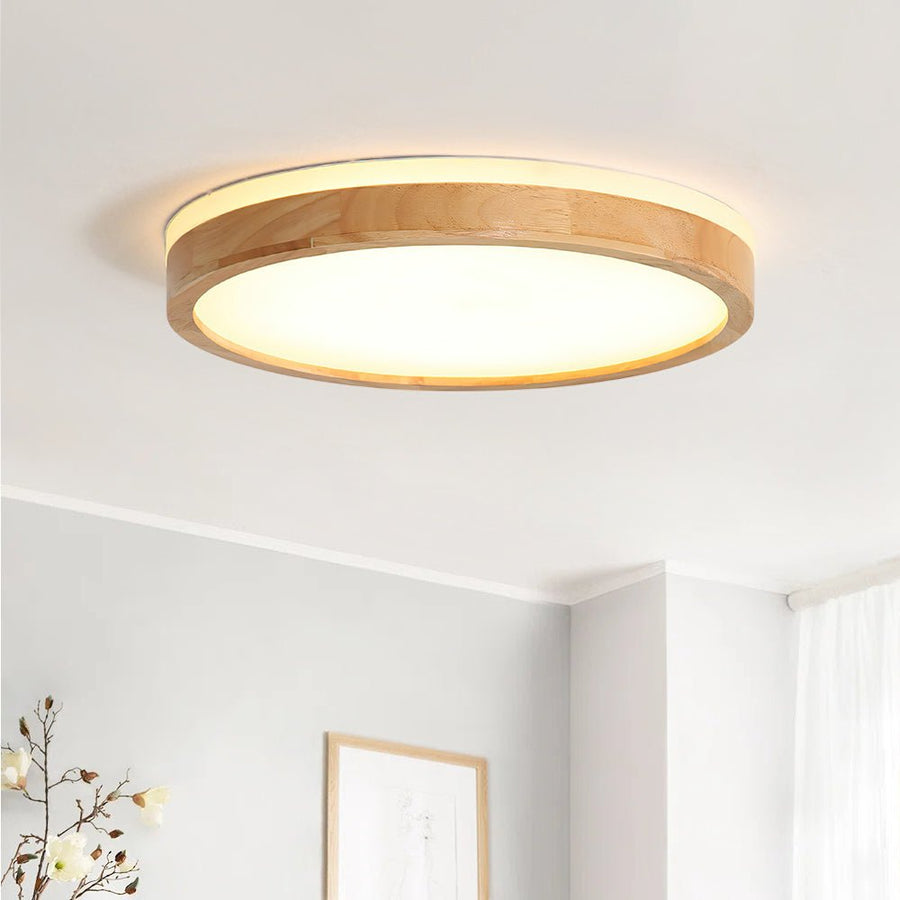 LightFixturesUSA-Round LED Wood Flush Mount Light-Ceiling Light-11 in.-