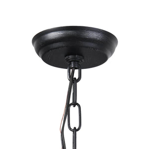 LightFixturesUSA-Rustic Wood Square Pendant Light-Pendant Light--
