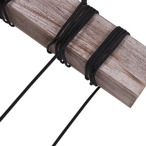 LightFixturesUSA-Rustic Wooden Wide Linear Chandelier-Chandelier--