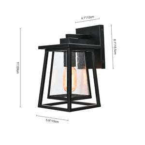 LightFixturesUSA-Seeded Glass Lantern Outdoor Wall Light-Wall Sconce-S-