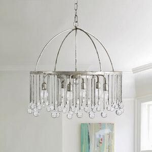 LightFixturesUSA-Shabby Chic Crystal Raindrop Chandelier-Chandelier--