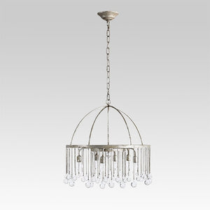 LightFixturesUSA-Shabby Chic Crystal Raindrop Chandelier-Chandelier--