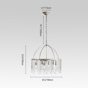 LightFixturesUSA-Shabby Chic Crystal Raindrop Chandelier-Chandelier--