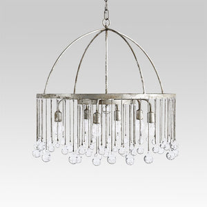LightFixturesUSA-Shabby Chic Crystal Raindrop Chandelier-Chandelier--