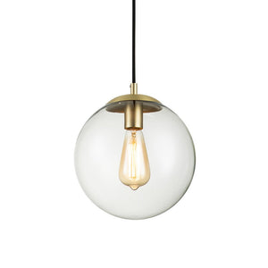 LightFixturesUSA-Simple 1-Light Glass Globe Pendant-Pendant Light-Clear-