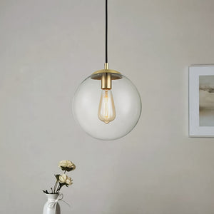 LightFixturesUSA-Simple 1-Light Glass Globe Pendant-Pendant Light-Clear-