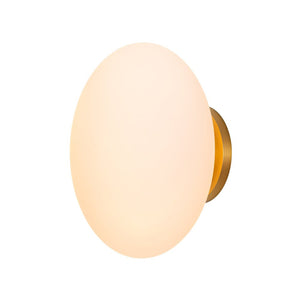 LightFixturesUSA-Simple Gold 1-light Frosted Glass Egg Wall Light-Wall Sconce-1-Lt-