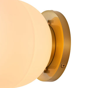 LightFixturesUSA-Simple Gold 1-light Frosted Glass Egg Wall Light-Wall Sconce-1-Lt-