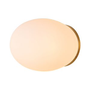 LightFixturesUSA-Simple Gold 1-light Frosted Glass Egg Wall Light-Wall Sconce-1-Lt-