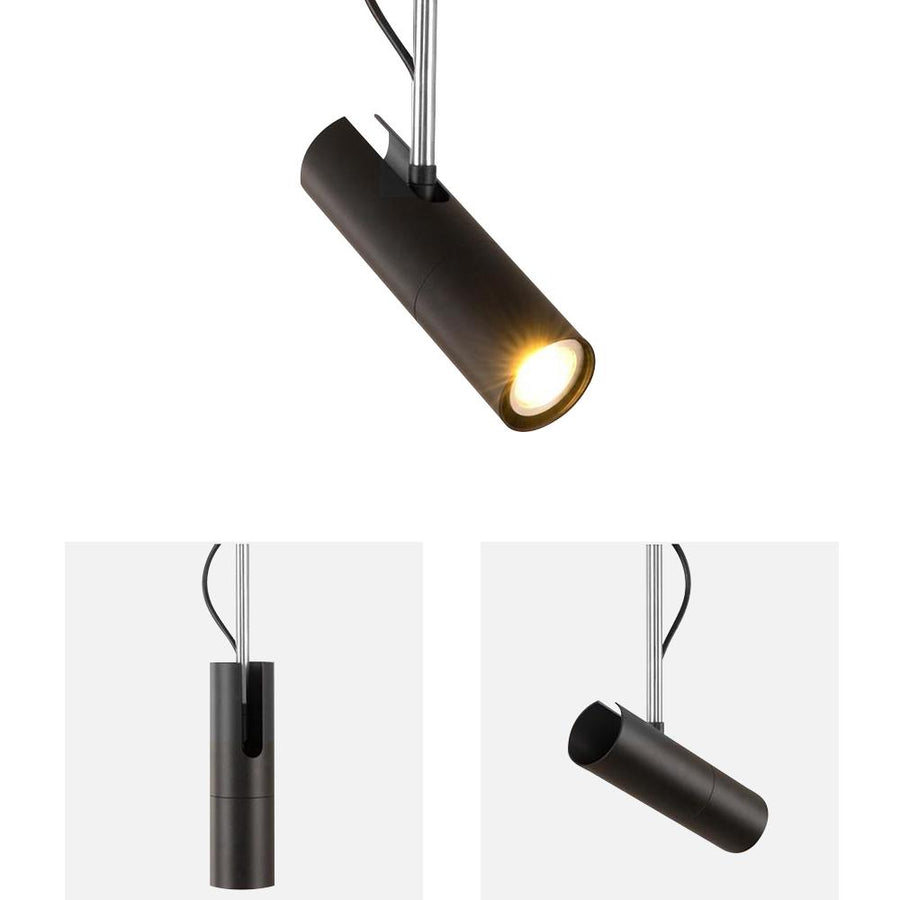 LightFixturesUSA-Single Black Hanging Track Light-Pendant Light--
