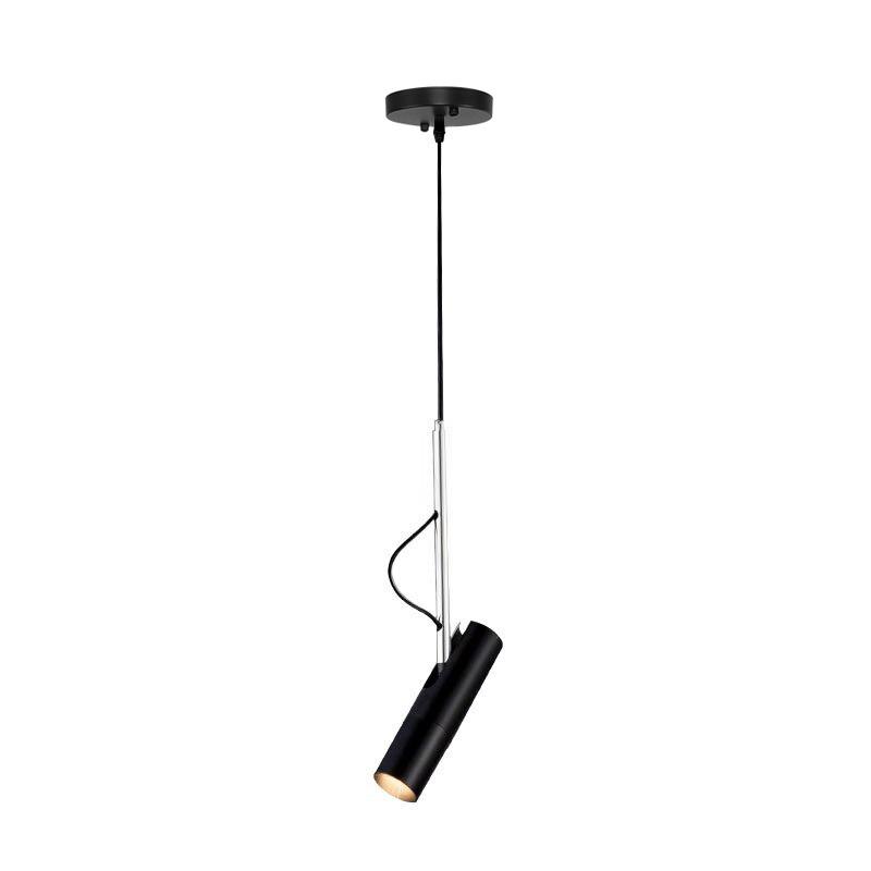 LightFixturesUSA-Single Black Hanging Track Light-Pendant Light--