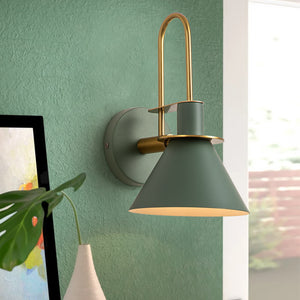 LightFixturesUSA-Single Cone Mid-century Wall Light Wall Sconce-Wall Sconce-Green-