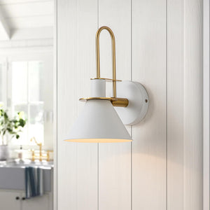 LightFixturesUSA-Single Cone Mid-century Wall Light Wall Sconce-Wall Sconce-White-