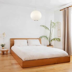LightFixturesUSA-Single White Fabric Pendant Light-Pendant Light-Ball-