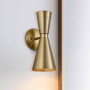 LightFixturesUSA-Starry 2-Light Hourglass Wall Sconce-Wall Sconce-Brass-