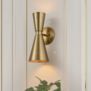 LightFixturesUSA-Starry 2-Light Hourglass Wall Sconce-Wall Sconce-Nickel-