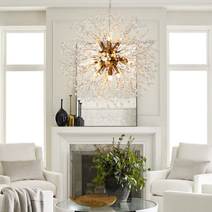 LightFixturesUSA-Stunning Sputnik Crystal Dandelion Chandelier-Chandelier-Brass-8-Lt