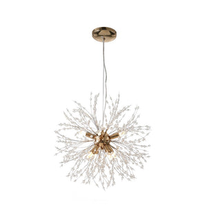 LightFixturesUSA-Stunning Sputnik Crystal Dandelion Chandelier-Chandelier-Brass-8-Lt
