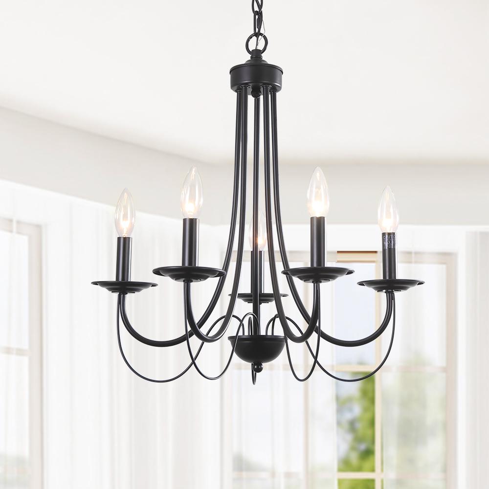 Traditional Simple Metal Candle Chandelier | LightFixturesUSA, Simple ...