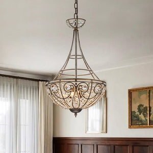LightFixturesUSA-Victorian Antique Bronze Crystal Empire Chandelier-Chandelier-Antique Bronze-