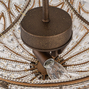 LightFixturesUSA-Victorian Antique Bronze Crystal Semi Flush Light-Ceiling Light-Bronze-