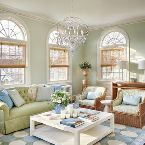 LightFixturesUSA-Vintage 8-Light Crystal Orb Pendant Chandelier-Chandelier-Nickel-