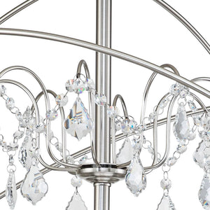 LightFixturesUSA-Vintage 8-Light Crystal Orb Pendant Chandelier-Chandelier-Nickel-