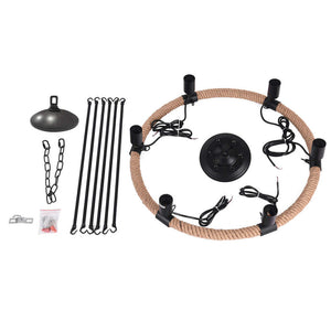 LightFixturesUSA-Vintage Hemp Rope Wheel Chandelier-Chandelier-6-Lt-