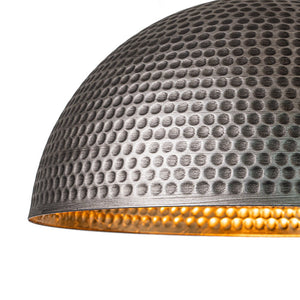LightFixturesUSA-Vintage Luxe Oversized Hammered Dome Pendant Light-Pendant Light-15 in.-Dark Silver