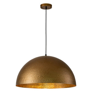 LightFixturesUSA-Vintage Luxe Oversized Hammered Dome Pendant Light-Pendant Light-15 in.-Dark Silver