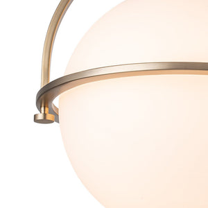 LightFixturesUSA-Wide Opal Glass Globe Brass 1-Light Ceiling Light-Ceiling Light-Brass-1-Lt