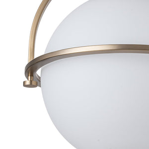 LightFixturesUSA-Wide Opal Glass Globe Brass 1-Light Ceiling Light-Ceiling Light-Brass-1-Lt