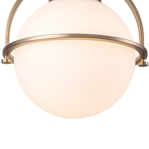 LightFixturesUSA-Wide Opal Glass Globe Brass 1-Light Ceiling Light-Ceiling Light-Brass-1-Lt